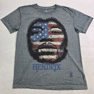 Liquid Blue Jimi Hendrix USA Flag Soft Lite T-Shirt Paper Thin Men's Sz L EUC‎